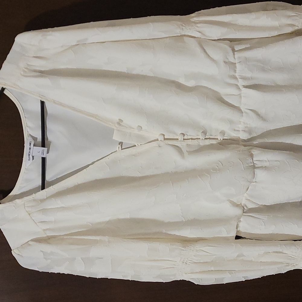 Long sleeve top, white, size large, Elizabeth and James, worn once